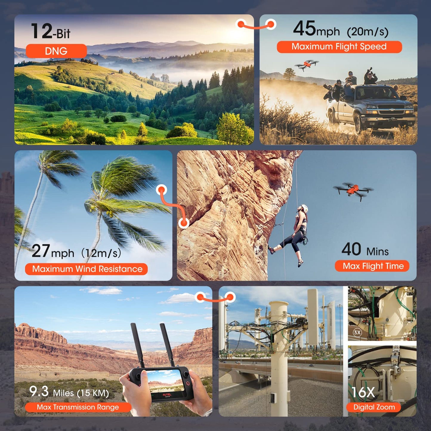 Autel EVO 2 Pro V3 Drone – 6K HDR, 40min Flight, Smart Controller