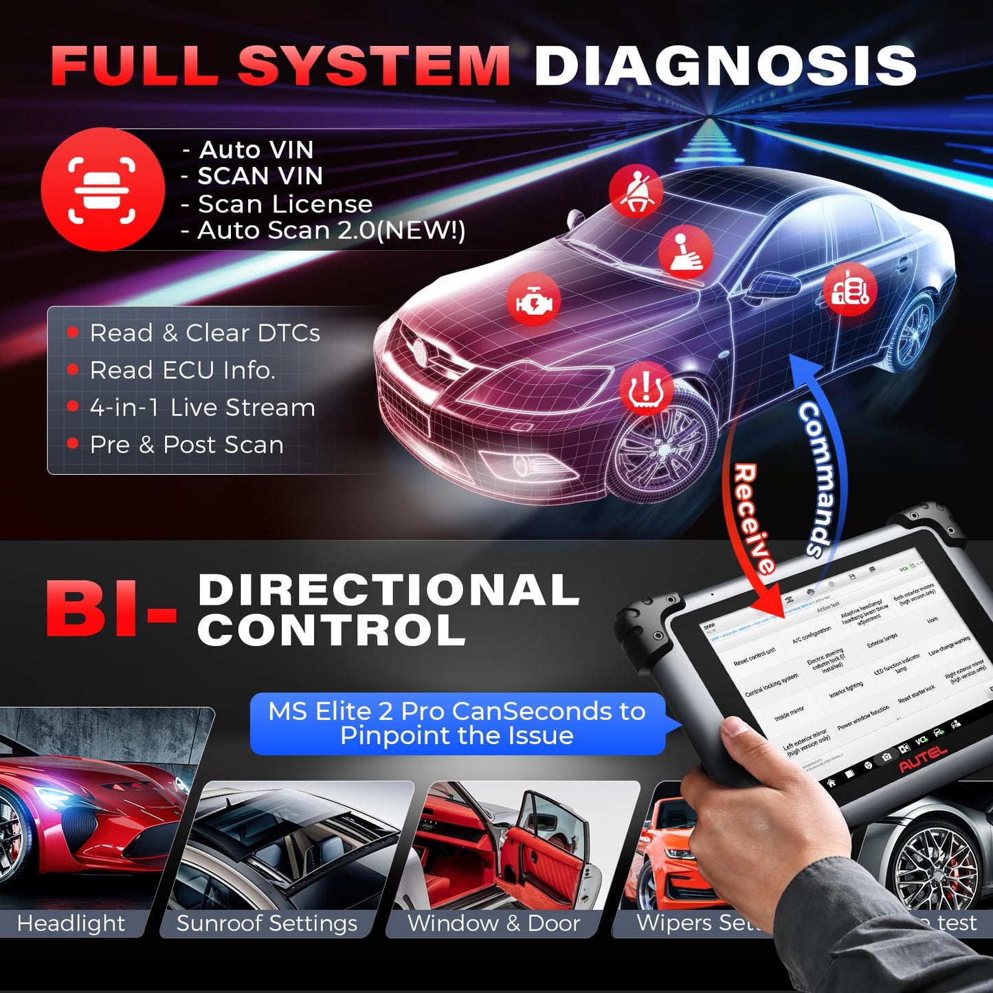 Autel MaxiSYS Elite II Pro 2025 Scanner with J2534 & 40+ Services