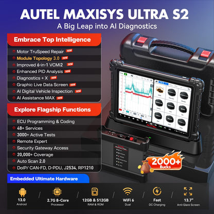 Autel MaxiSYS Ultra S2 2025 | AI Scanner with ECU Programming