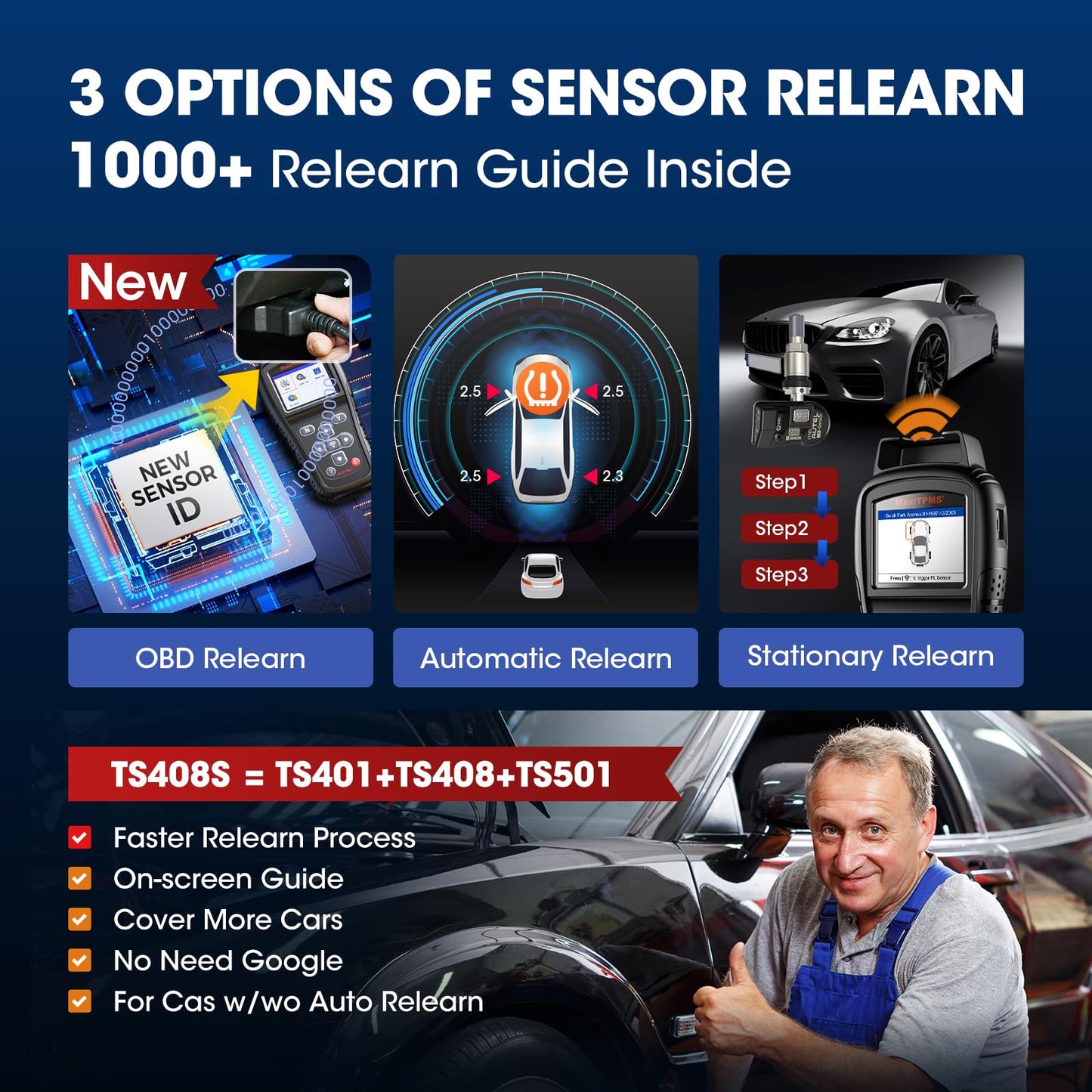 Autel MaxiTPMS TS408S TPMS Relearn & Reset Tool 2025