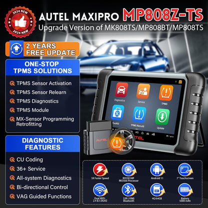 Autel MaxiPRO MP808Z-TS Scanner – 2025 ECU Coding & TPMS Tool