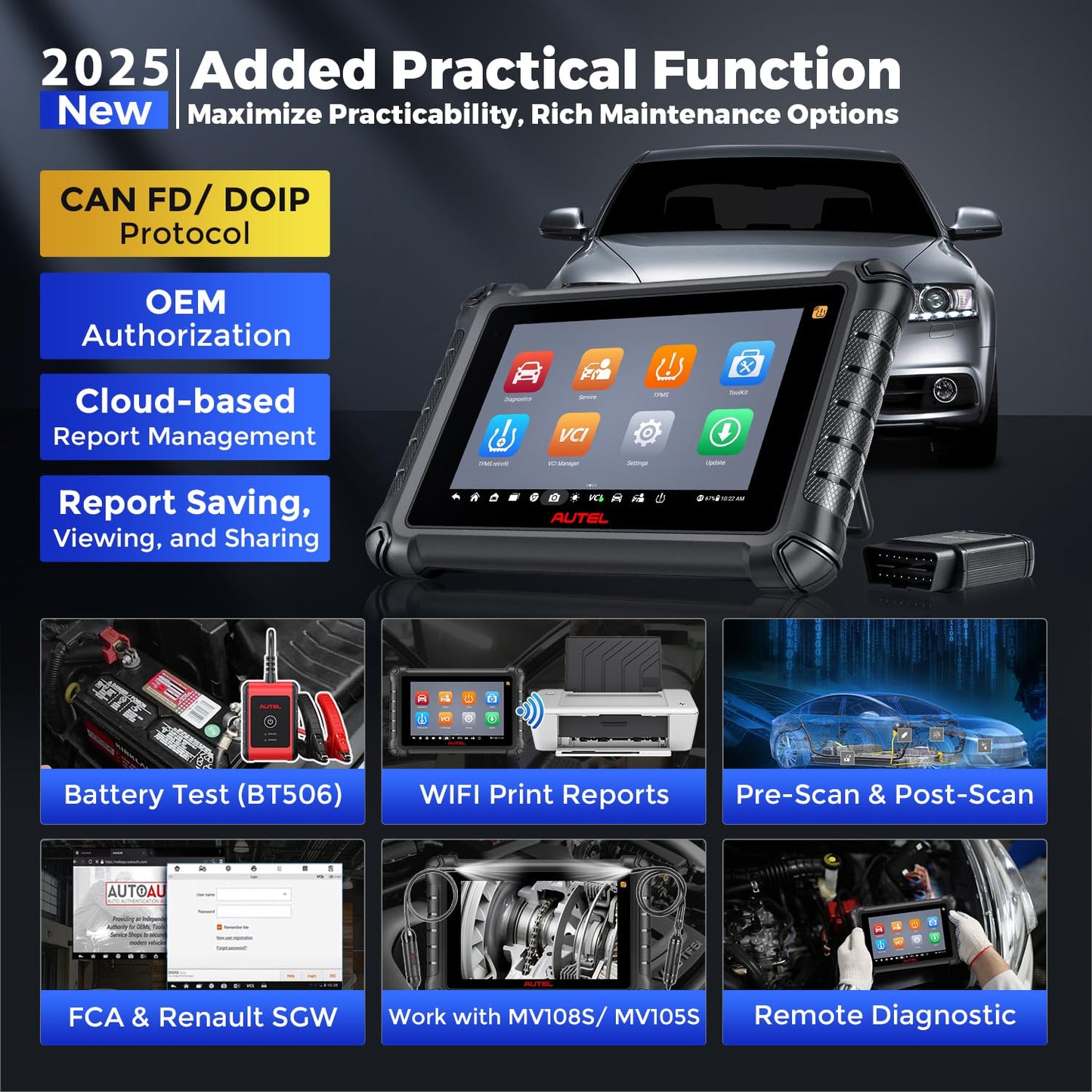 Autel MaxiCheck MX900TS 2025 TPMS & Diagnostic Scanner