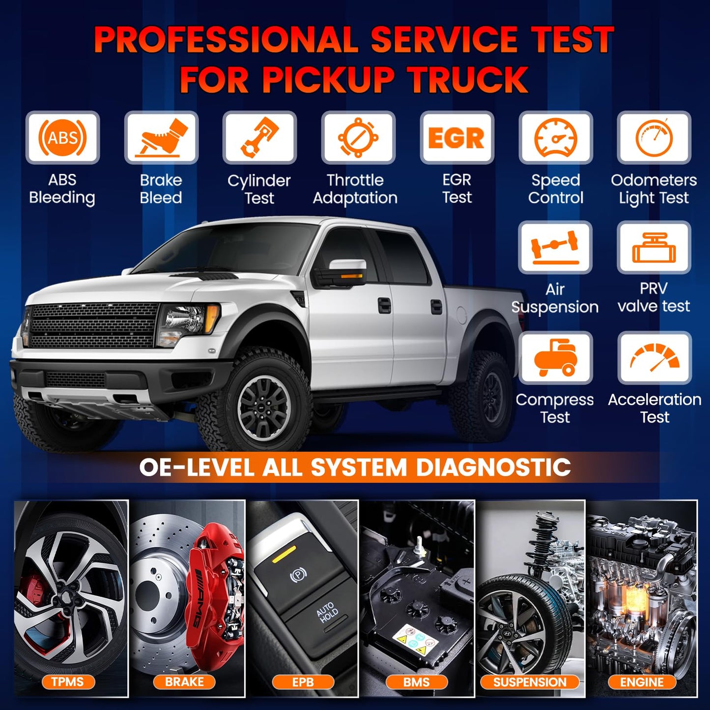 ANCEL HD3500 Plus Diesel Truck Scanner for Ford, RAM, Chevy, GMC
