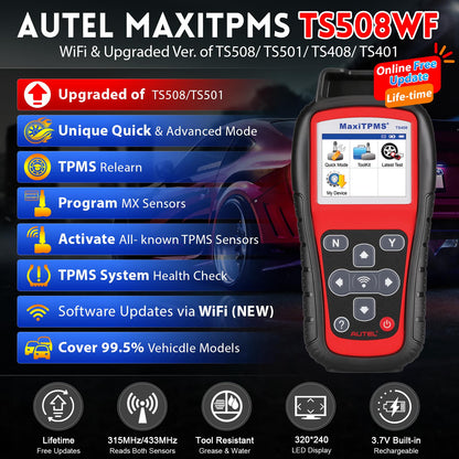 Autel MaxiTPMS TS508WF TPMS Relearn & Reset Tool 2025