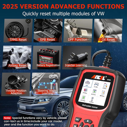 Ancel VD700 OBD2 Scanner for VW Audi Skoda Seat – Full System Diagnostic Tool