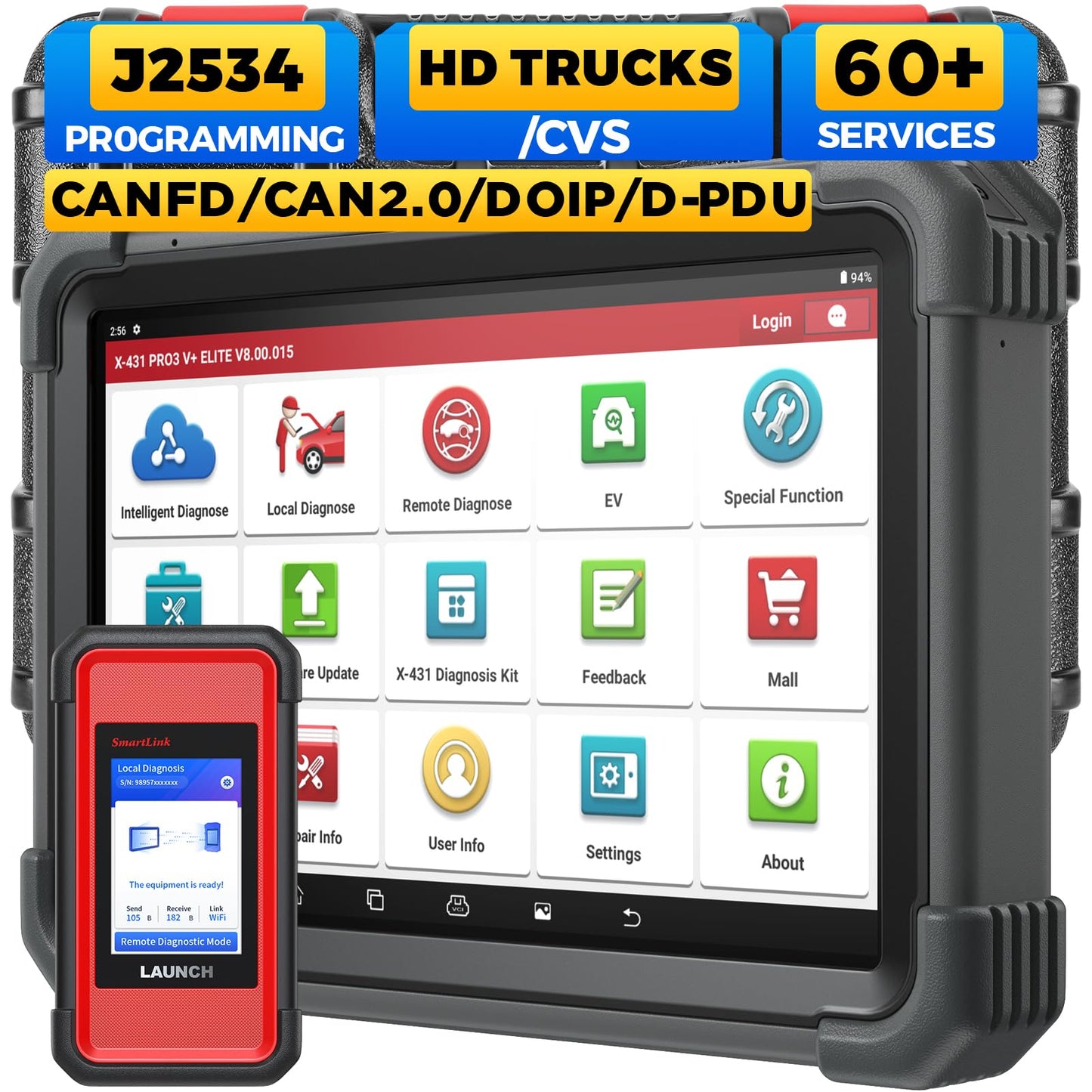LAUNCH X431 PRO3 V+ Elite | 2025 J2534 ECU Coding Scan Tool