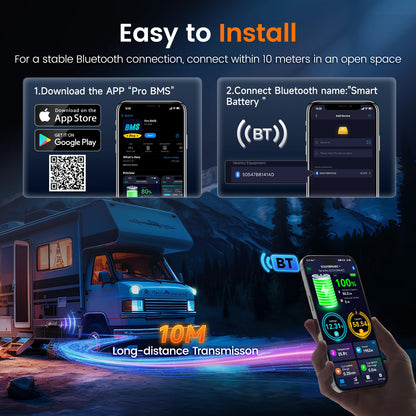 ANCEL BM1000 Bluetooth 400A Battery Monitor for RV, Marine & Solar Systems