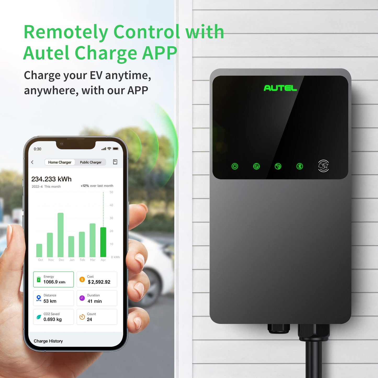 Autel MaxiCharger Home EV Charger 50A 240V Level 2 WiFi