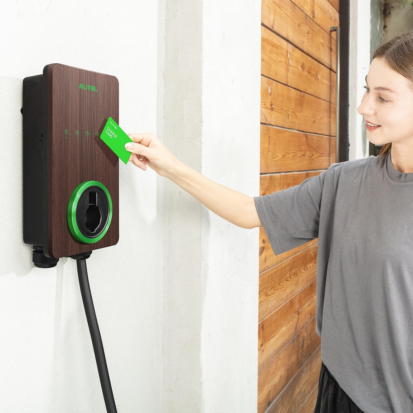 Autel MaxiCharger 240V EV Charger – Wood Grain Design