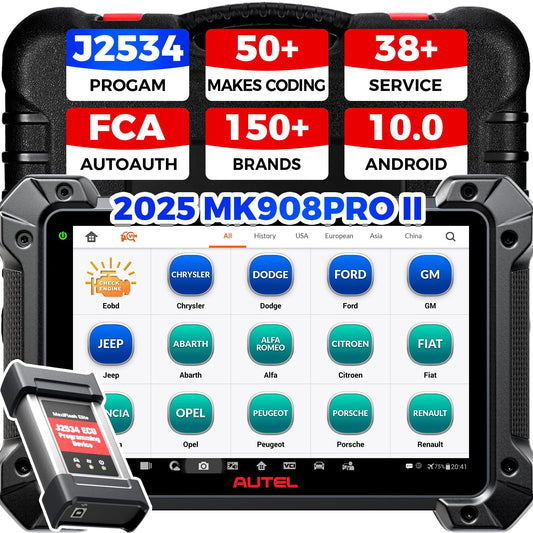 Autel MK908 Pro II (2025) J2534 Programming Tool – ECU Coding, Bidirectional, 40+ Services, OS 10, AutoScan 2.0, Upgrade of MS908S Pro Elite