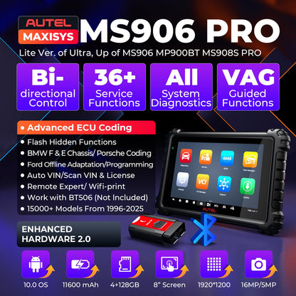 Autel MaxiSYS MS906 PRO 2025 Scanner – ECU Coding & 3000+ Tests