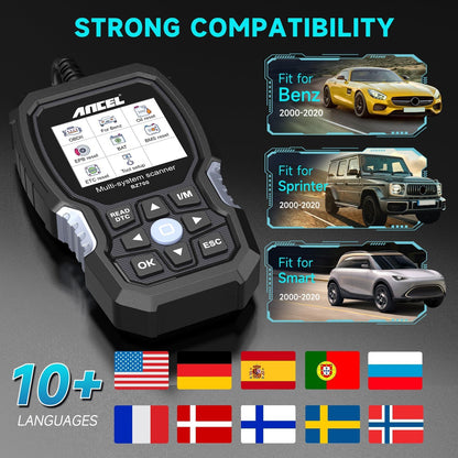 ANCEL BZ700 Mercedes OBD2 Scanner with Full System Diagnostics
