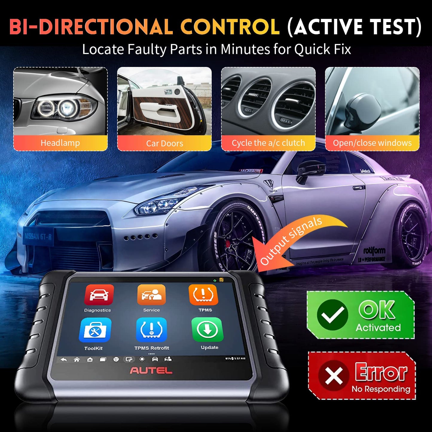 Autel MP808Z-TS Scanner with ECU Coding & TPMS Functions