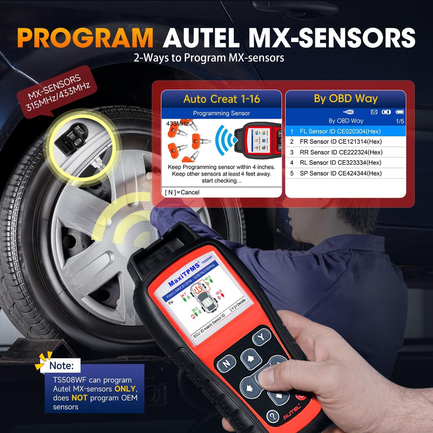 Autel MaxiTPMS TS508WF WiFi TPMS Relearn & Programming Tool 2025