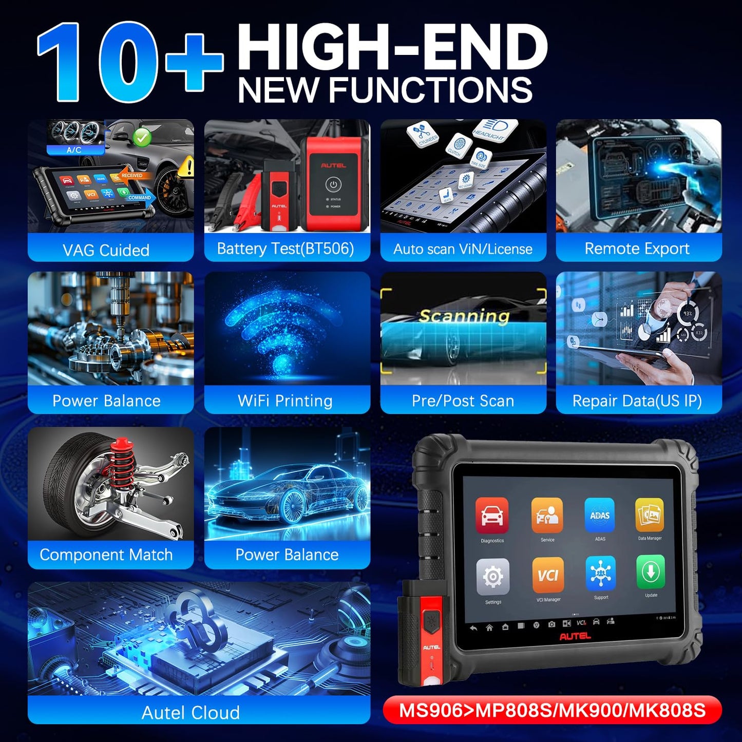 Autel MS906MAX Scanner 2025 – ECU Coding, 3000+ Tests, 40+ Services