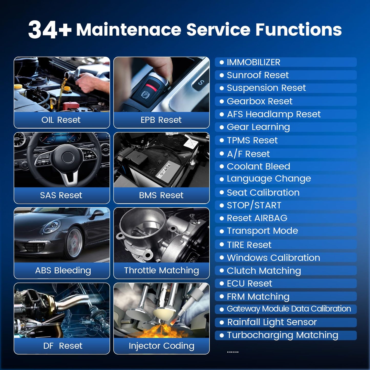 MUCAR VO8 OBD2 Scanner with ECU Coding & 34+ Services