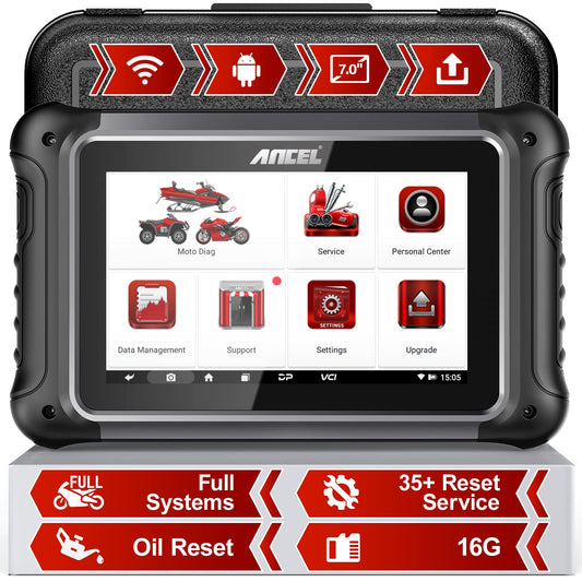 ANCEL MT700 Motorcycle OBD2 Scanner with 35+ Reset Functions & Full System Diagnostics