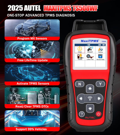 Autel MaxiTPMS  TS508WF TPMS Tool – WiFi, MX Sensor Programming, OBD Relearn