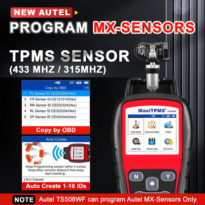 Autel TS508WF TPMS Relearn & Programming Tool (Wi-Fi 2025)