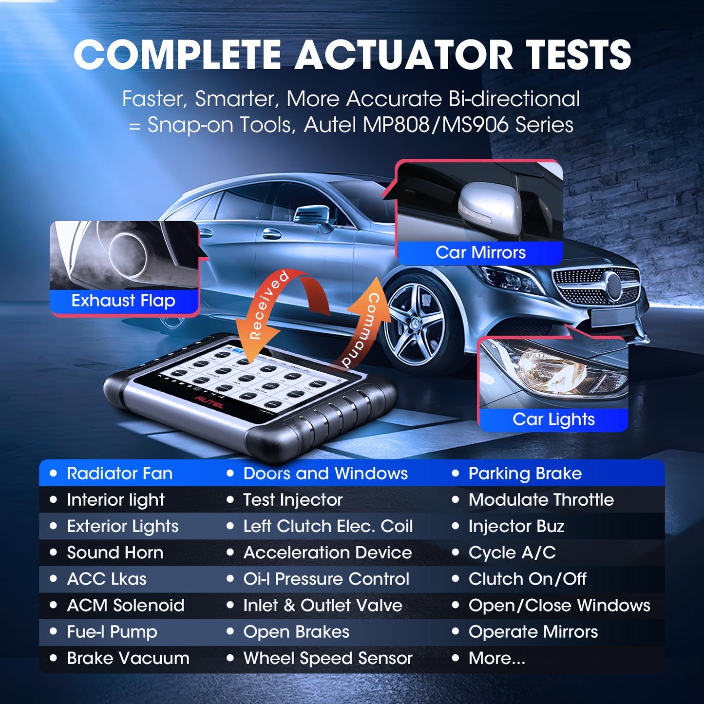Autel MaxiCOM MK808S – 2025 Bidirectional Scanner with 28+ Services, Active Tests & All System Diagnostics