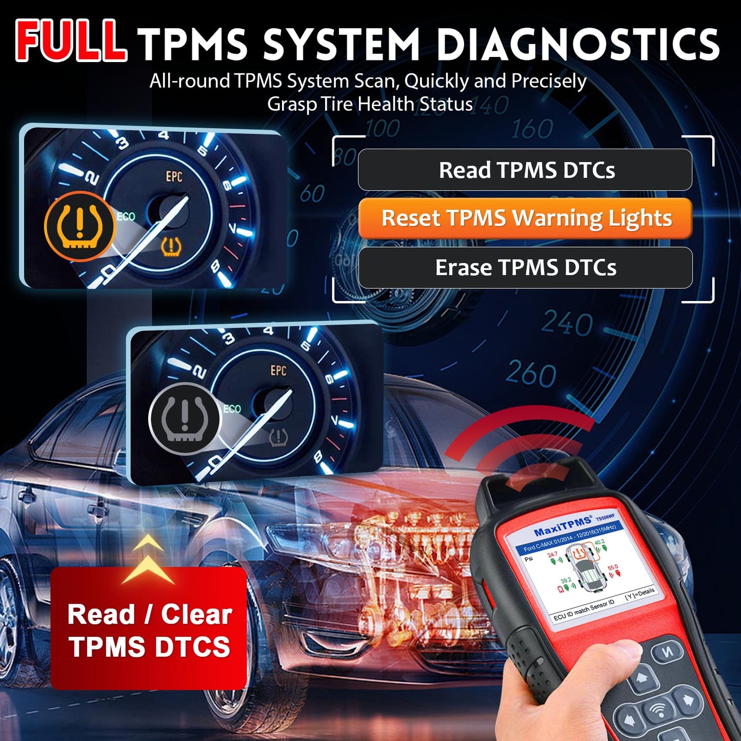 Autel MaxiTPMS TS508WF TPMS Relearn & Reset Tool 2025