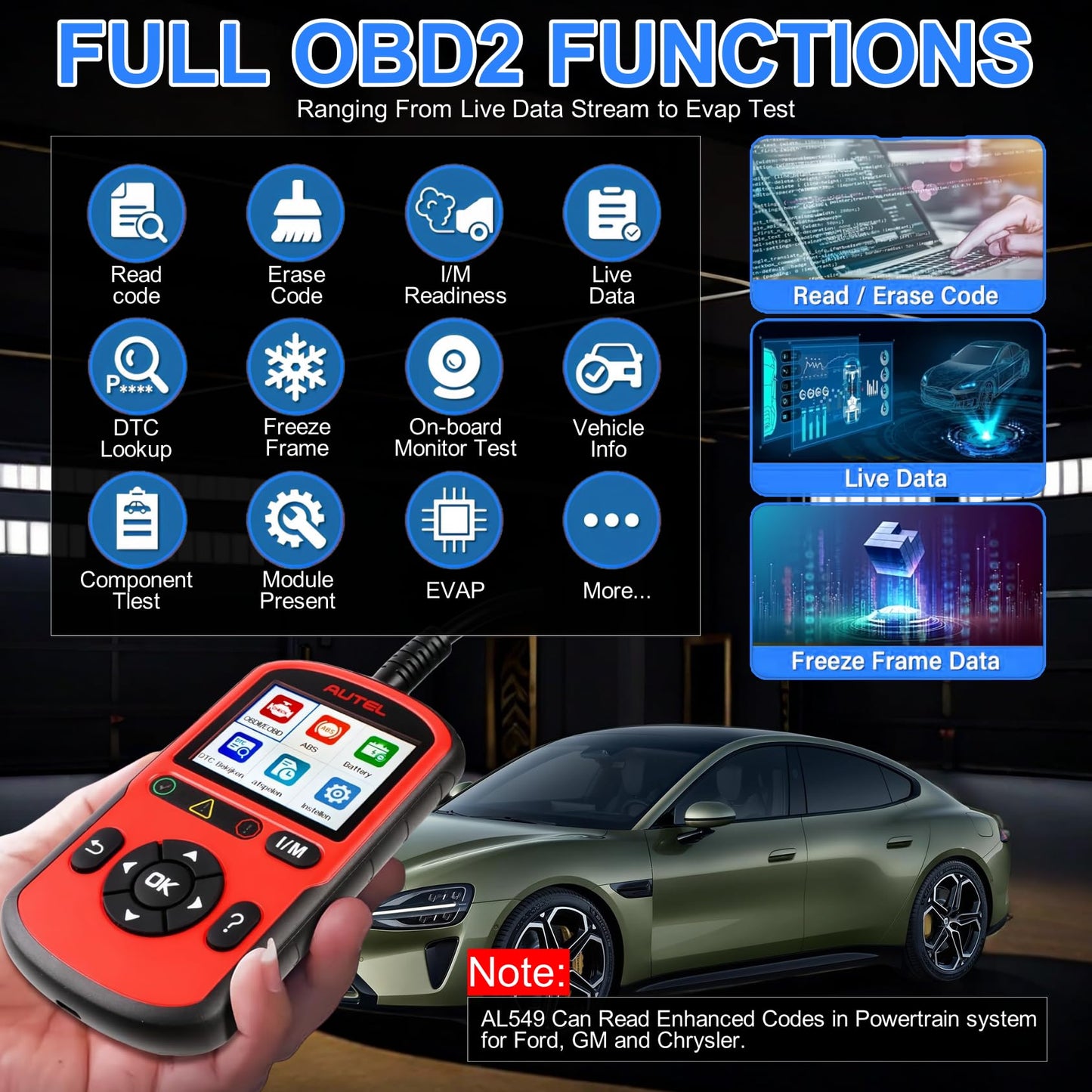 Autel AutoLink AL549 OBD2 Scanner – ABS Code Reader & Battery Tester