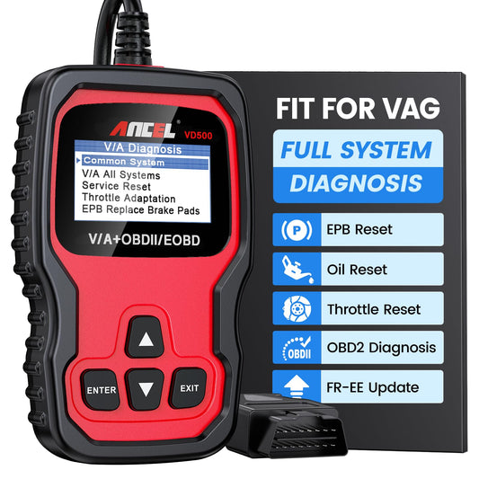 Ancel VD500 OBD2 Scanner for VW Audi Skoda Seat | EPB ABS SRS Reset