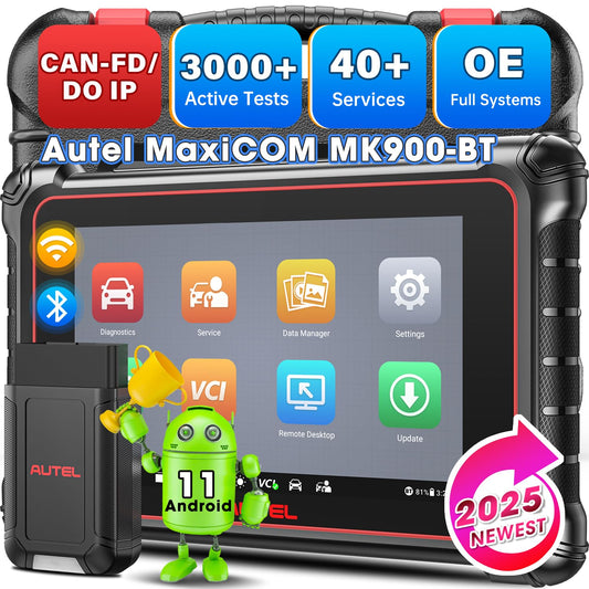 Autel MaxiCOM MK900BT 8” Bidirectional OBD2 Scan Tool 40+ Services