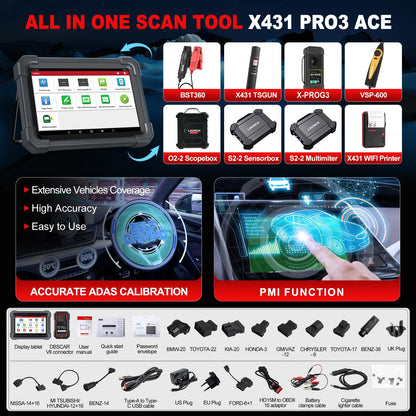 Launch X431 PRO3 ACE Elite 2025 OBD2 Scanner with 55+ Resets