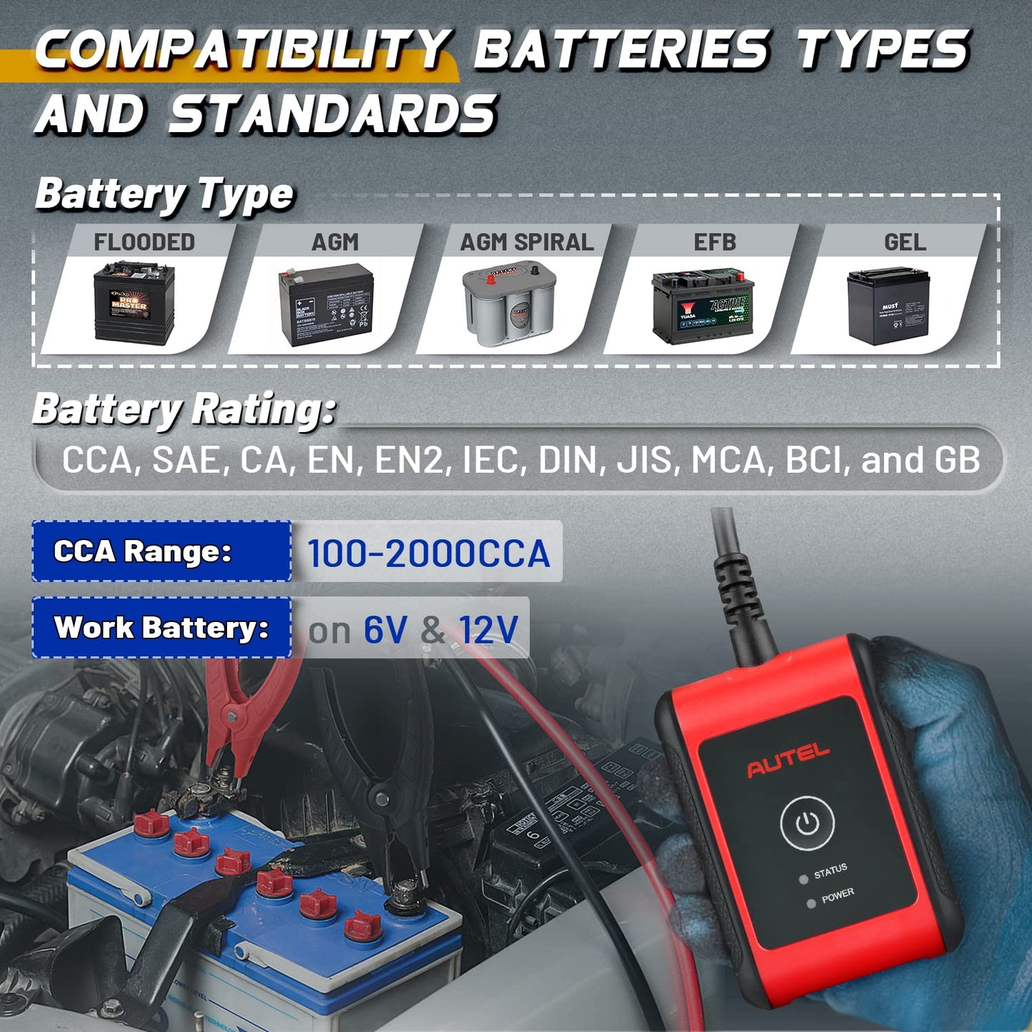 Autel MaxiBAS BT508 Car Battery Tester 6V/12V Load & Charging System