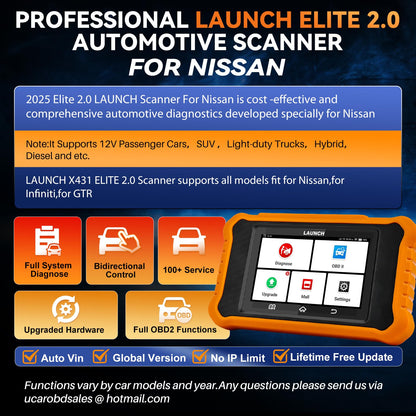 Launch X431 Elite 2.0 PRO Nissan Bi-Directional OBD2 Scanner