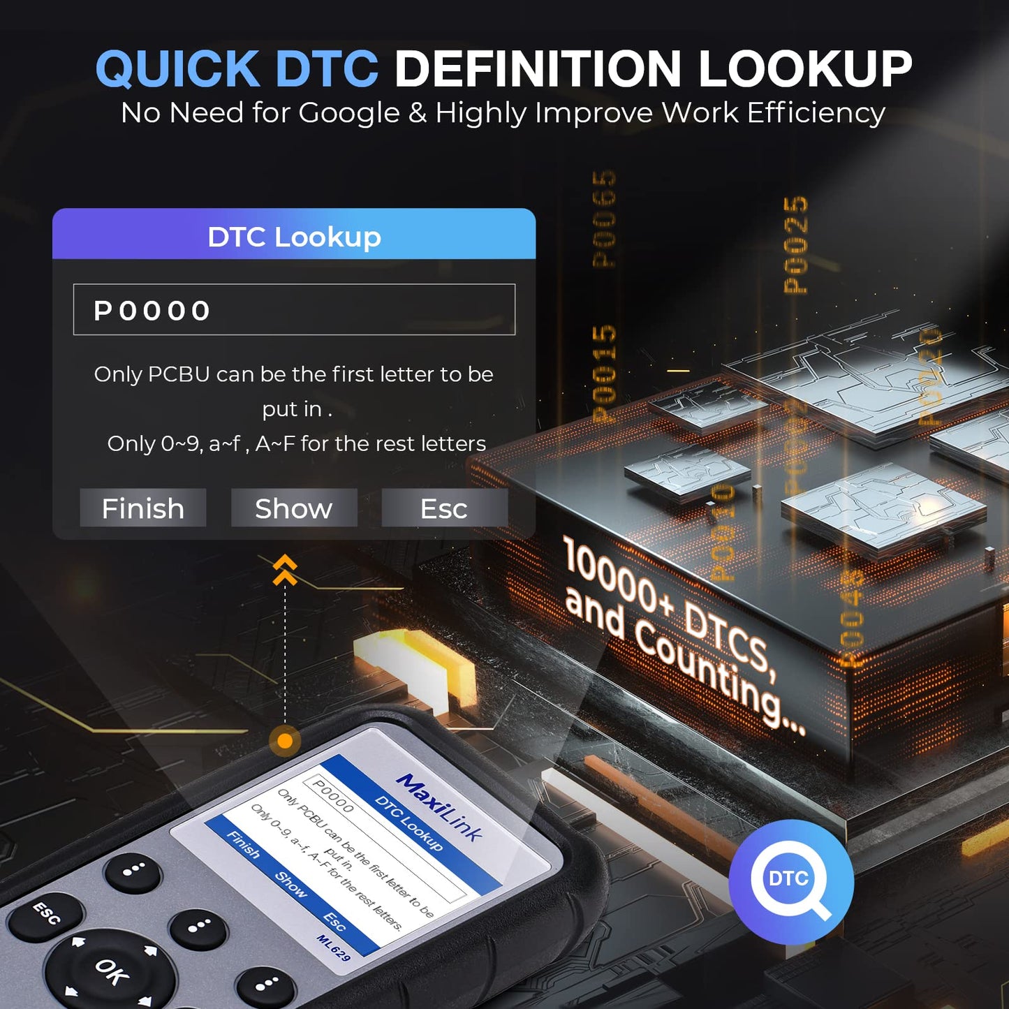 Autel MaxiLink ML629 OBD2 Scanner ABS SRS Engine Transmission