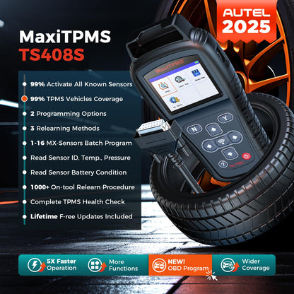Autel MaxiTPMS TS408S TPMS Relearn Tool with OBD2, Lifetime Updates