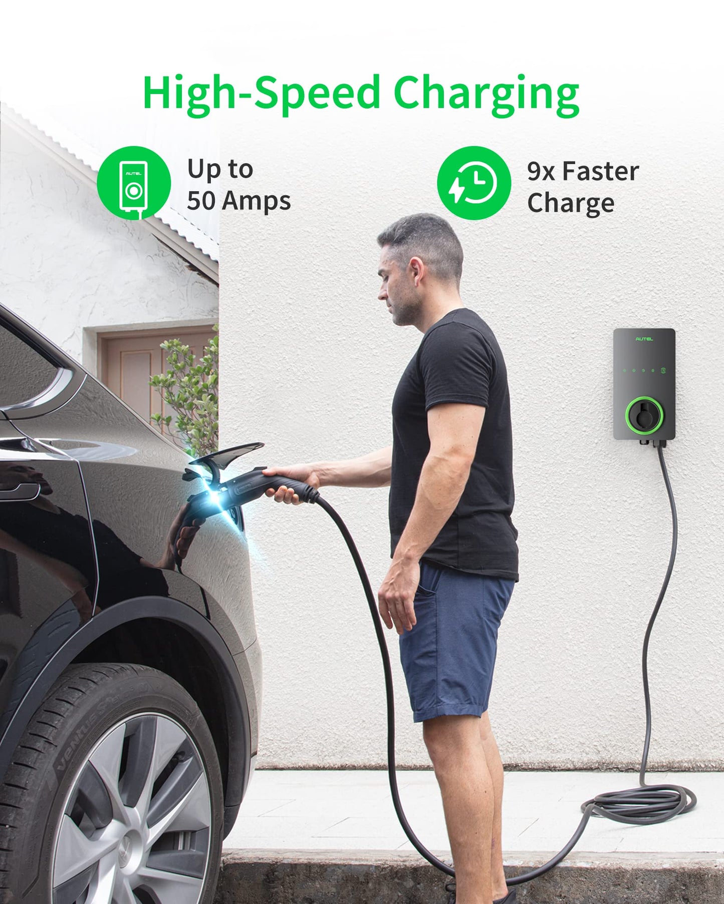 Autel MaxiCharger AC Lite Home EV Charger 50A WiFi | 25ft Cable