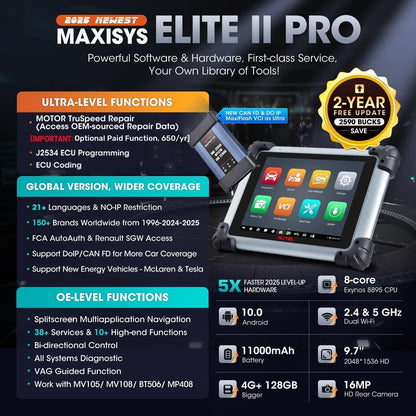 Autel MaxiSys Elite II Pro 2025 Scanner with 2-Year Update