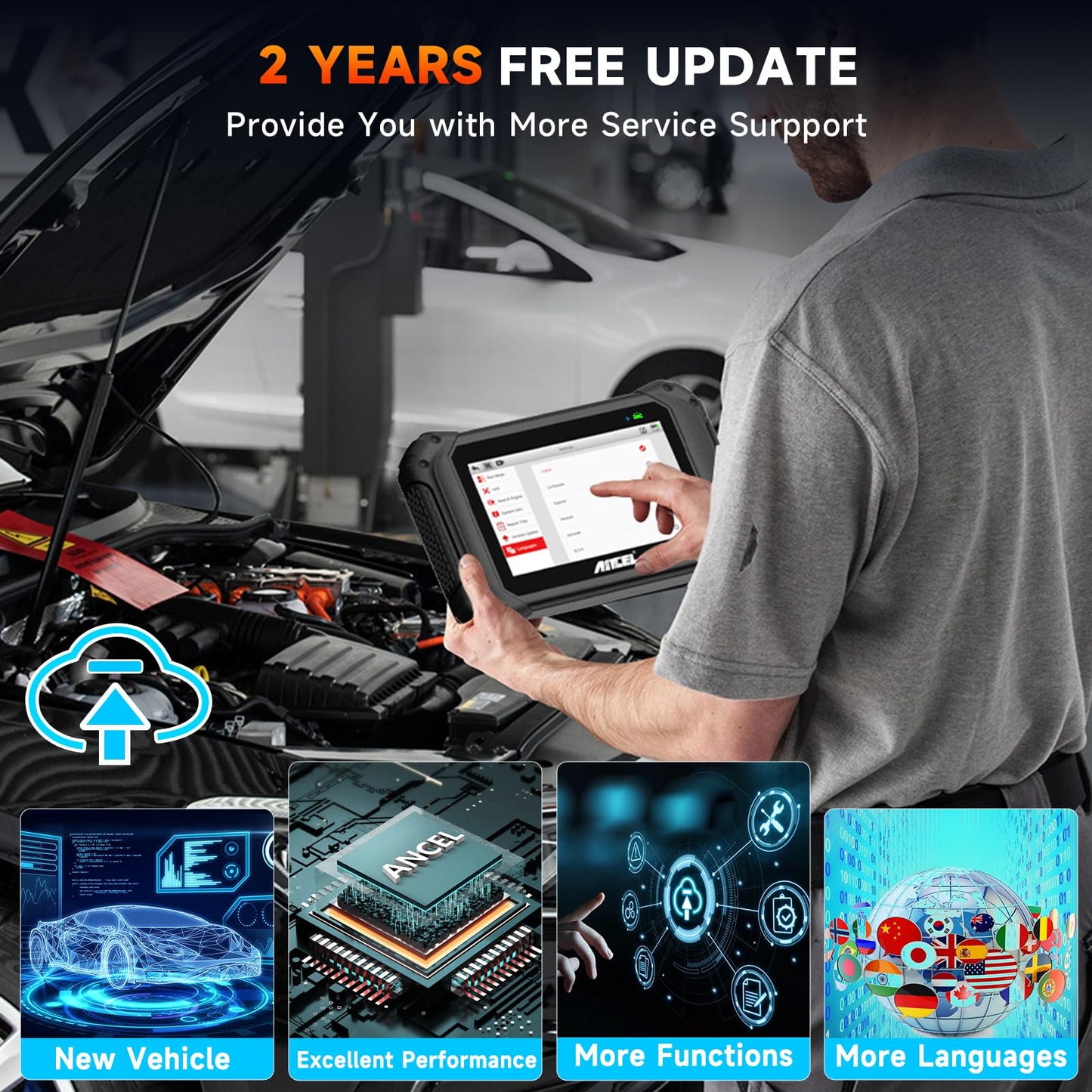 ANCEL V5BT-US Wireless OBD2 Scanner – All Systems Bidirectional Diagnostic Tool