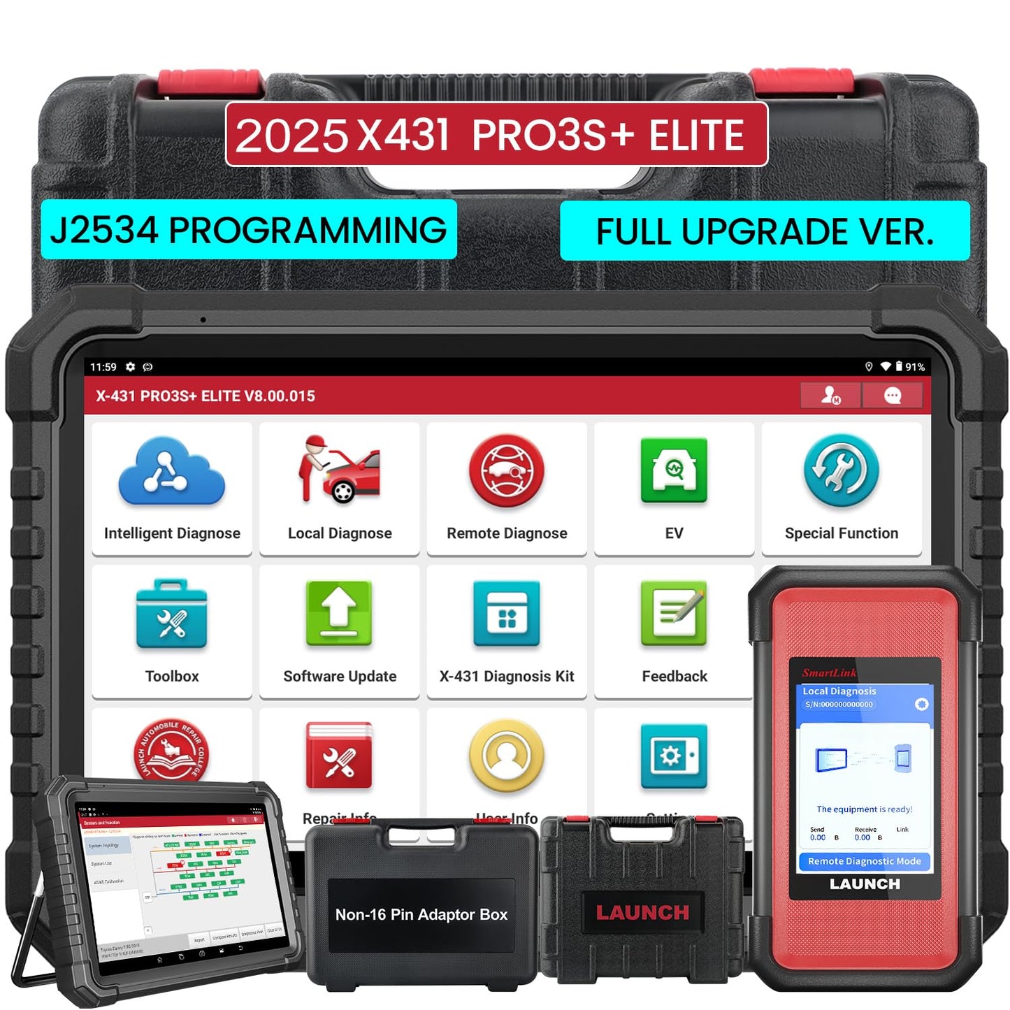 LAUNCH X431 PRO3S+ Elite 2025 HD Truck & Car Scanner with J2534