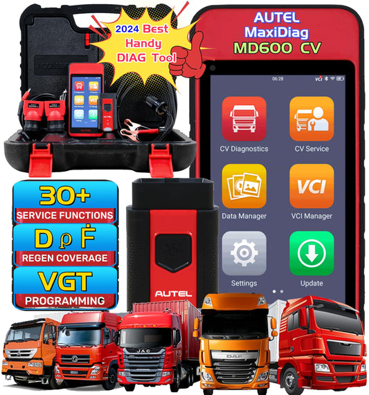 Autel MaxiDiag MD600CV Truck Scanner | 2024 Heavy Duty Diagnostics