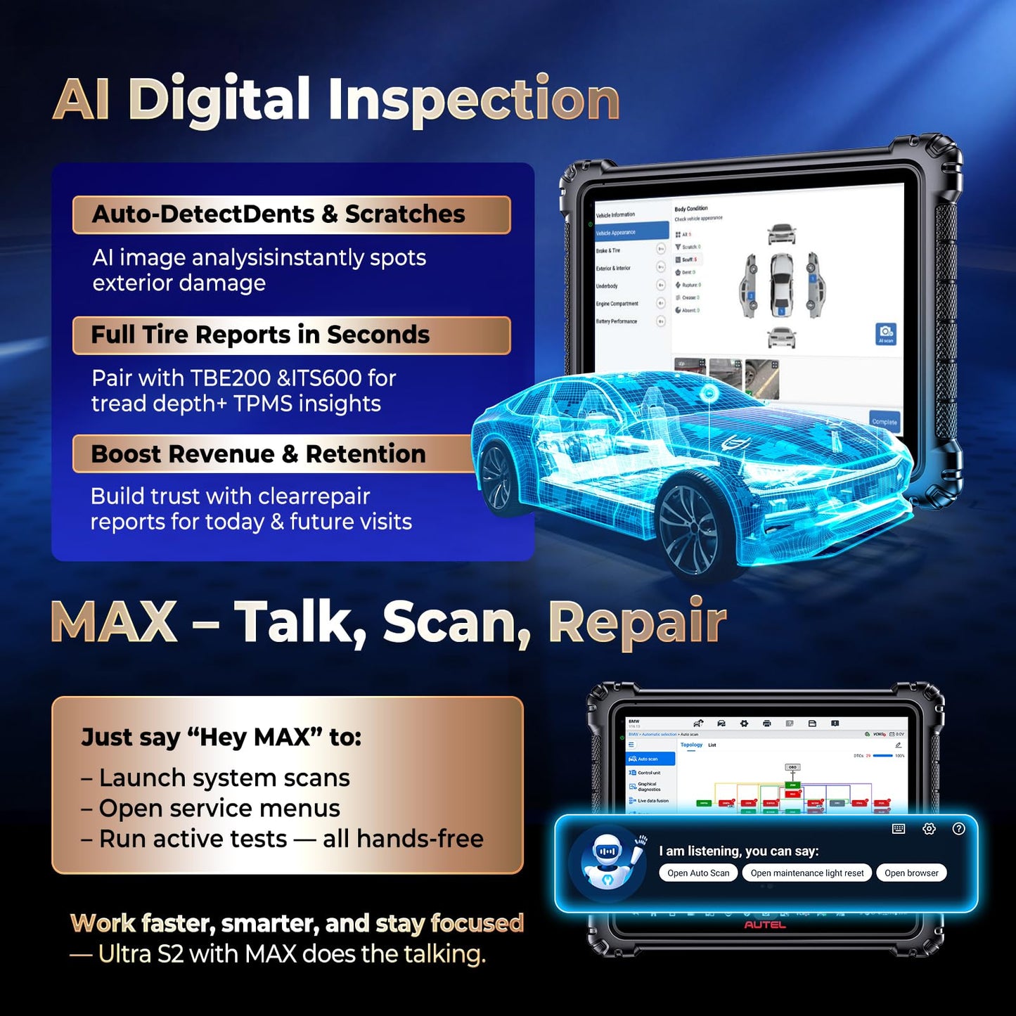 Autel MaxiSys Ultra S2 2025 AI Diagnostic Scanner with VCMI2