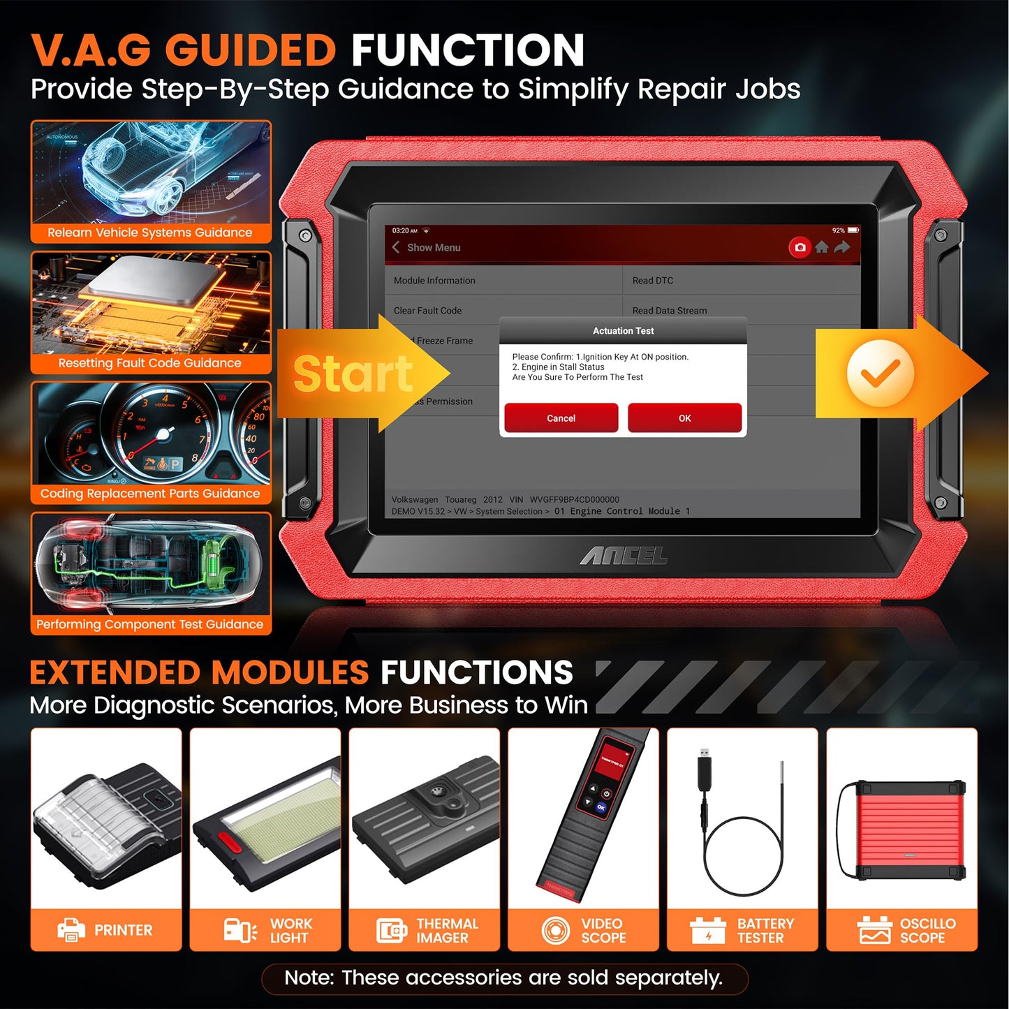 ANCEL DS600 Elite OBD2 Scanner – 2025 Full System Diagnostic Tool