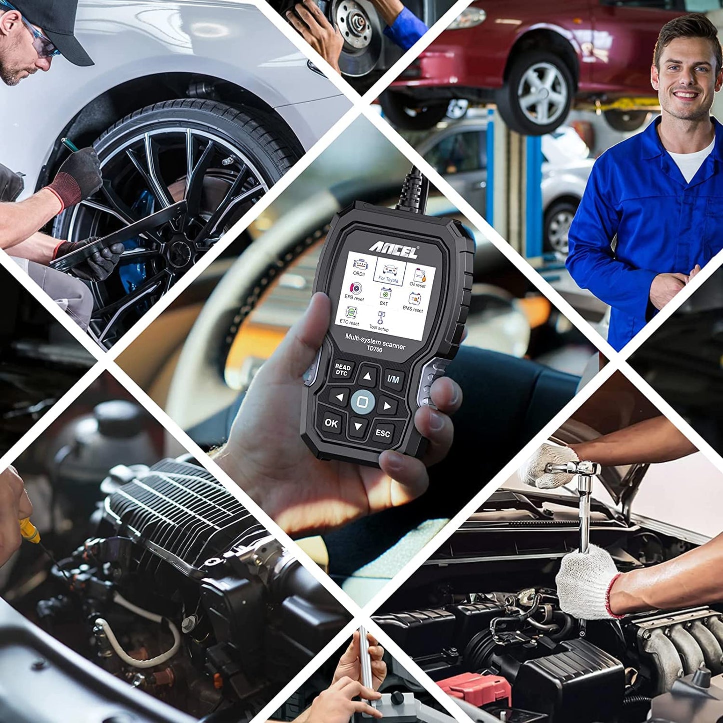 ANCEL TD700 OBD2 Scanner for Toyota Lexus Scion | Full System Code Reader