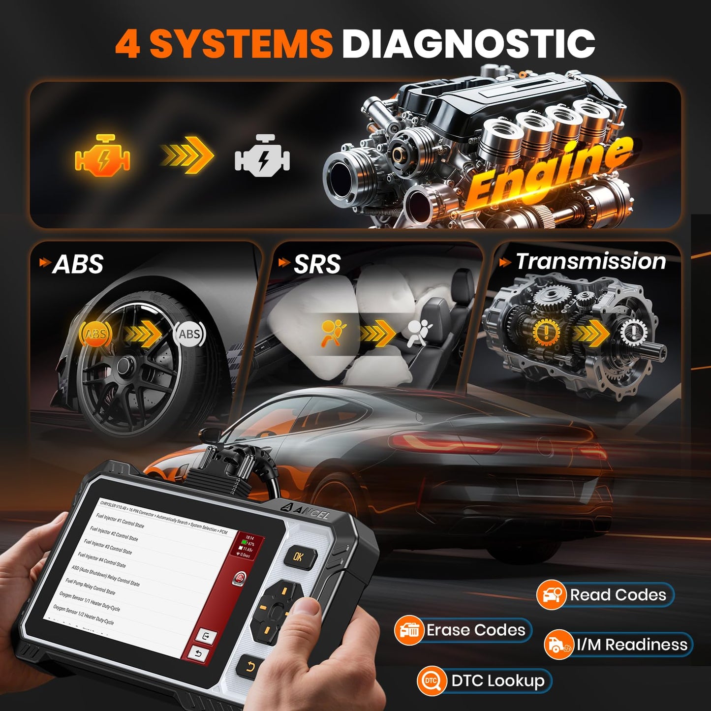 ANCEL FX6000 Elite OBD2 Scanner – Bidirectional ABS/SRS/Transmission Diagnostic Tool