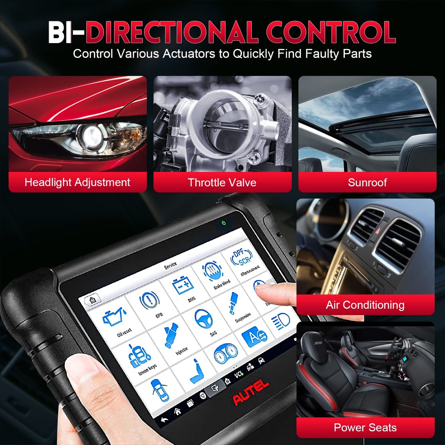 Autel MaxiCOM MK808Z-BT + AL549 OBD2 Scanner | Bidirectional & 28+ Services