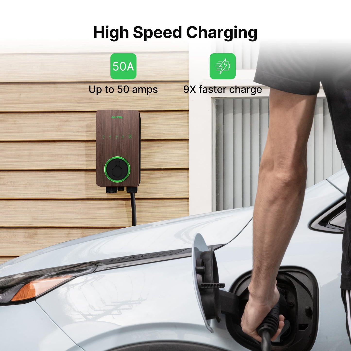 Autel MaxiCharger 240V EV Charger – Wood Grain Design