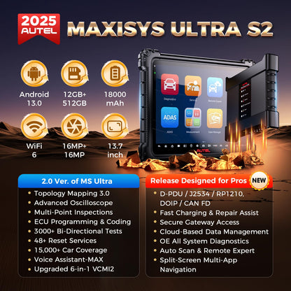 Autel MaxiSYS Ultra S2 – 2025 AI Diagnostic Scanner