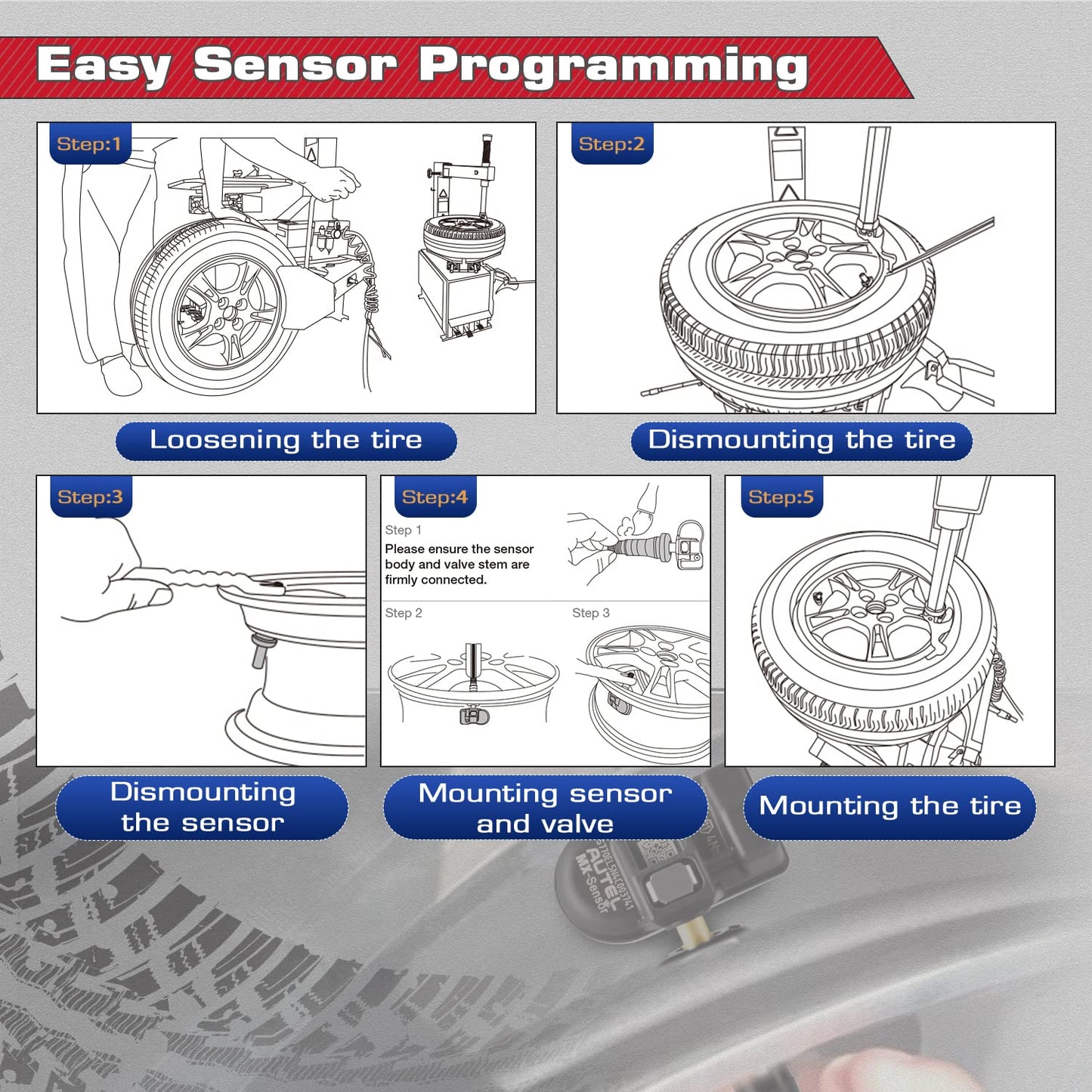 Autel MX-Sensor Dual Frequency TPMS Sensor 315/433MHz - 1 Sensor