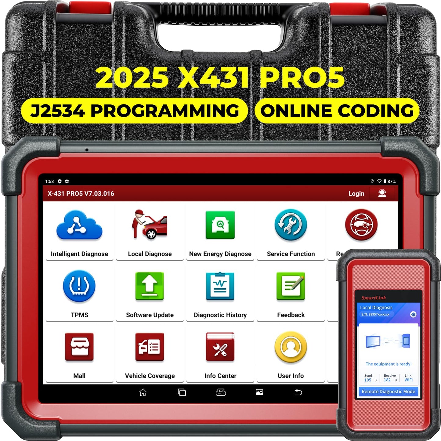 Launch X431 PRO 5 2025 J2534 ECU Programmer & Bi-Directional Scanner