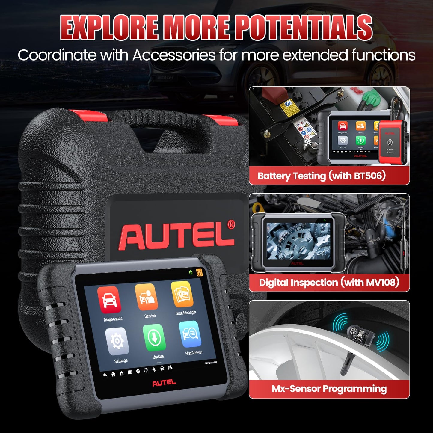 Autel MaxiCOM MK808Z-TS 2024 Bi-Directional OBD2 Scanner with Full TPMS