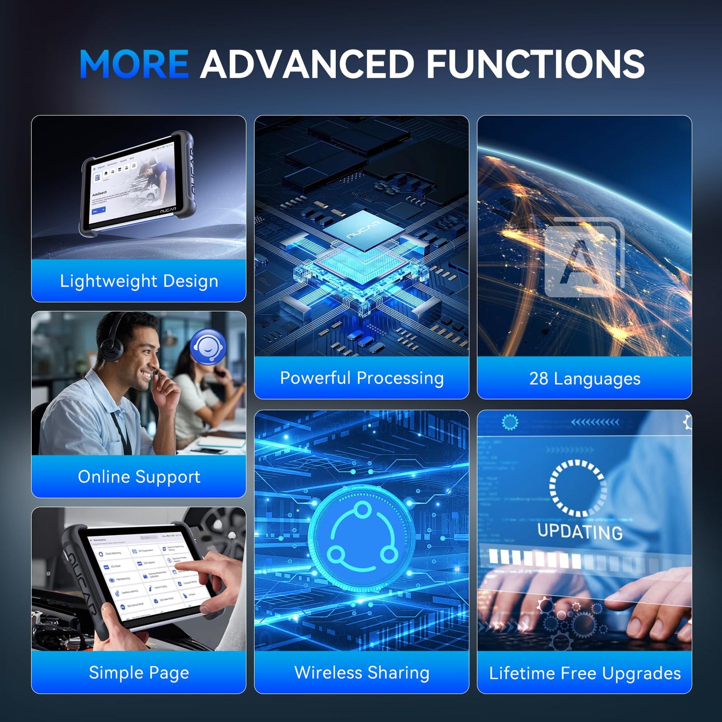 MUCAR 892BT AI OBD2 Scanner with ECU Coding & 34 Services