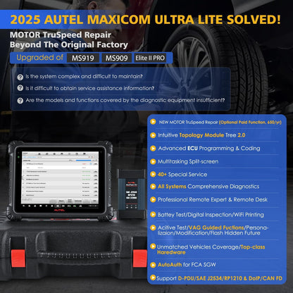 2025 Autel MaxiCOM Ultra Lite Scanner – Advanced ECU Coding & 40+ Services